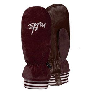 Mits Leather Snowboard Mittens - Brand New - Maroon